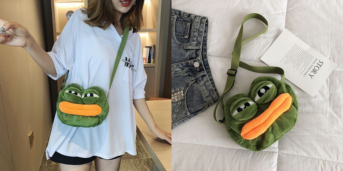 Túi đeo chéo nhỏ mặt ếch xanh Pepe sad frog siêu bựa dành cho vozer