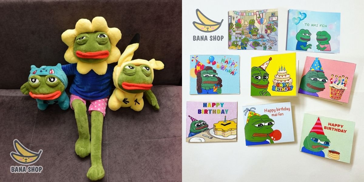 Thiệp sinh nhật, chúc mừng cảm ơn, Giáng sinh Noel Christmas Valentine tình yêu ếch xanh Pepe siêu bựa cho vozer